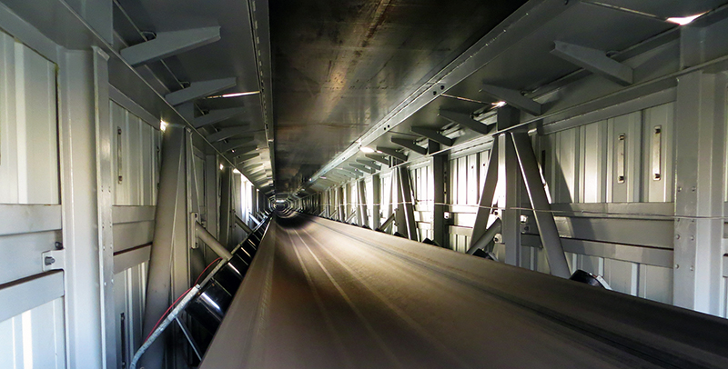 Inside a modular belt conveyor