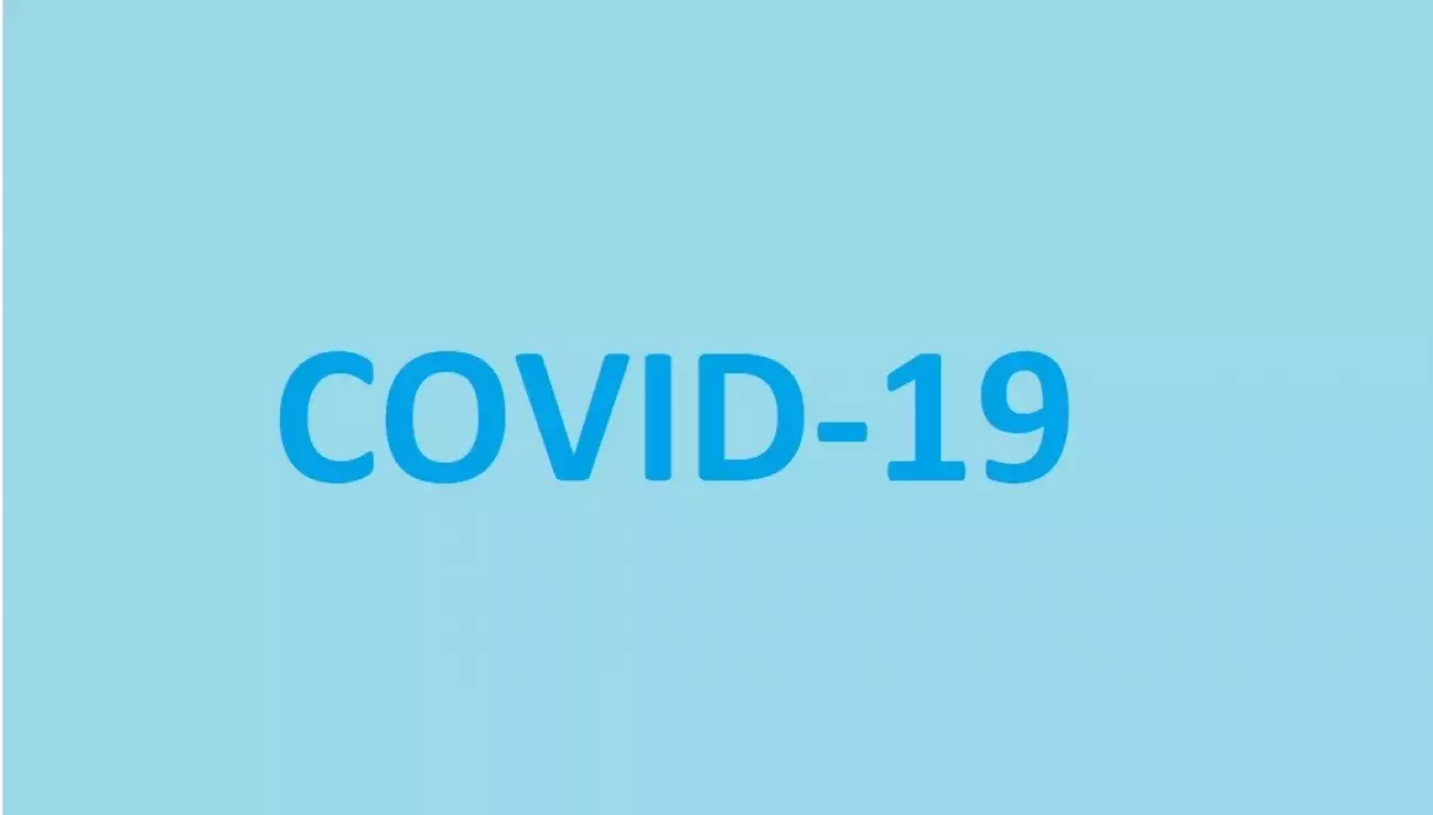 Covid19 text on blue background