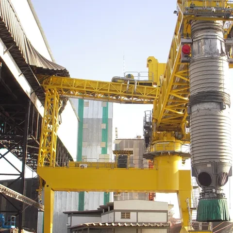 Yellow Siwertell Ship loader for alumina, Brazil Yellow Siwertell Ship loader for alumina, Brazil