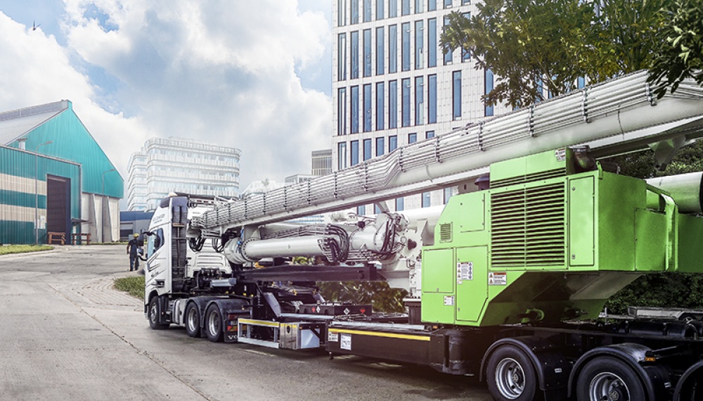 Siwertell road-mobile unloader on trailer