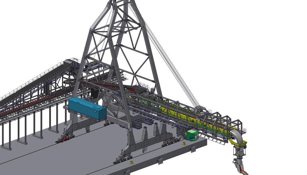 3D drawing of Siwertell high capacity ship loader