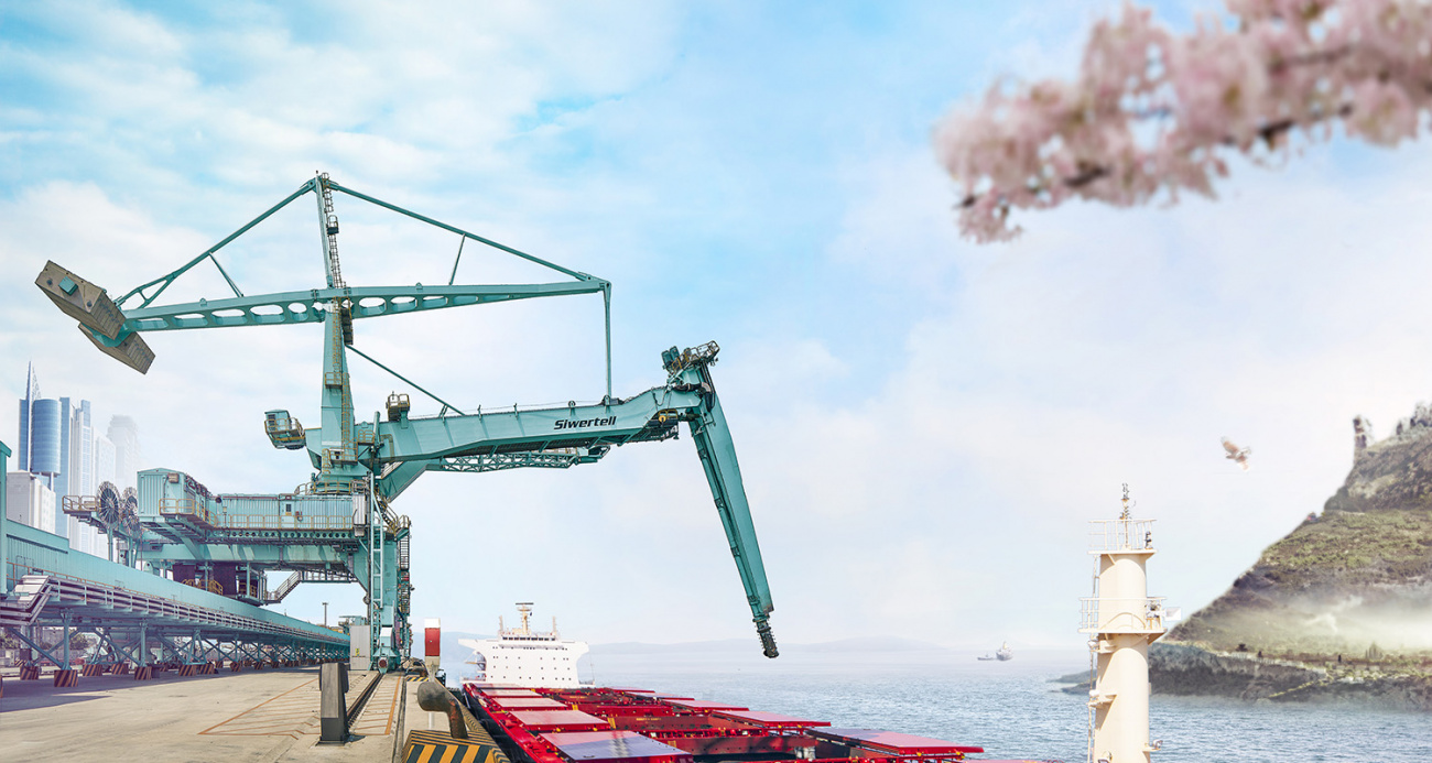 Siwertell ship unloader